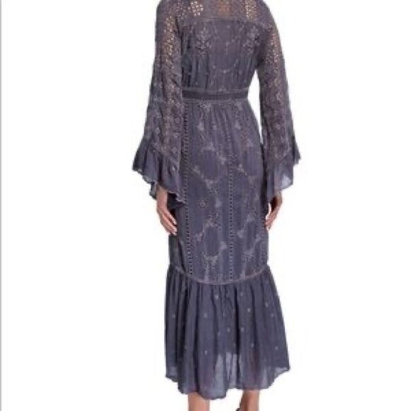 Johnny Was Dark blue Dress Size XS Slip adjustable straps bell sleeve - Picture 2 of 16